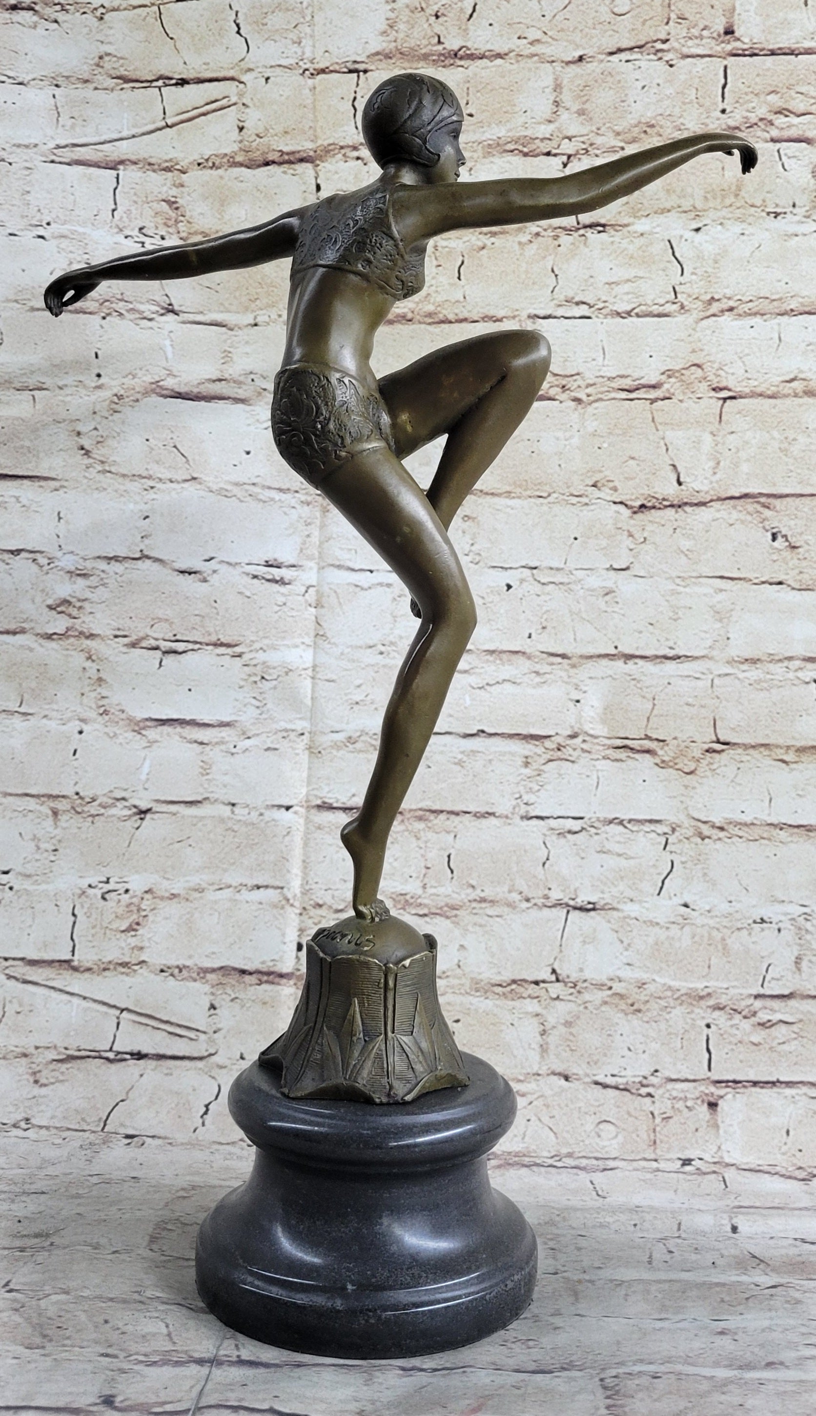 Art Deco Chiparus Swimmer Phoenician Dancer Flapper Girl Bronze