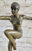 Art Deco Chiparus Swimmer Phoenician Dancer Flapper Girl Bronze