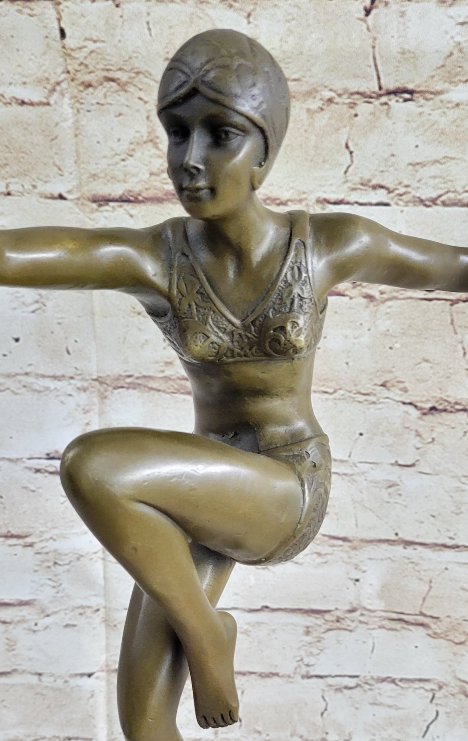 Art Deco Chiparus Swimmer Phoenician Dancer Flapper Girl Bronze