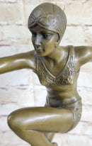 Art Deco Chiparus Swimmer Phoenician Dancer Flapper Girl Bronze