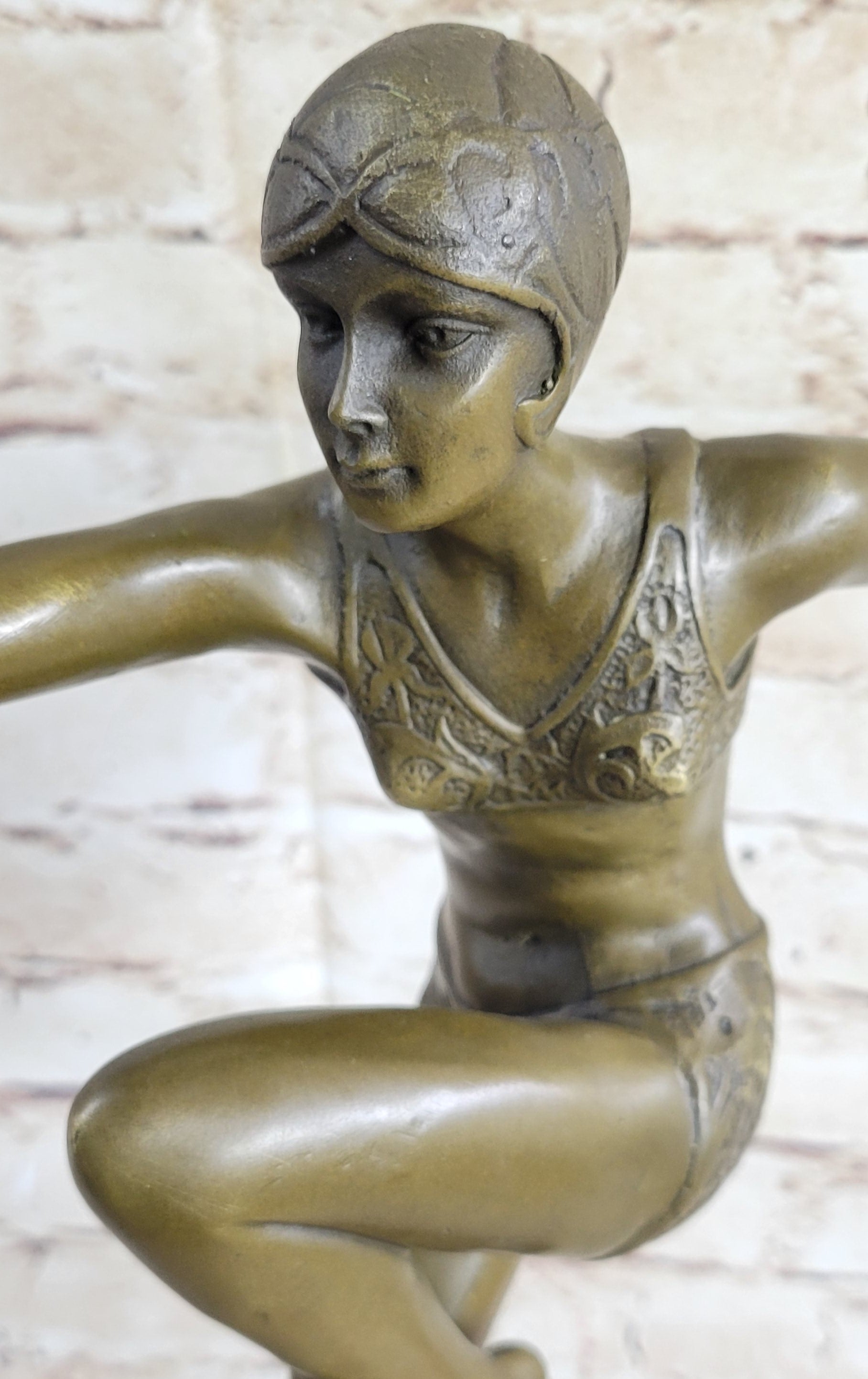 Art Deco Chiparus Swimmer Phoenician Dancer Flapper Girl Bronze