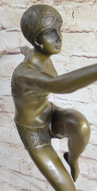Art Deco Chiparus Swimmer Phoenician Dancer Flapper Girl Bronze