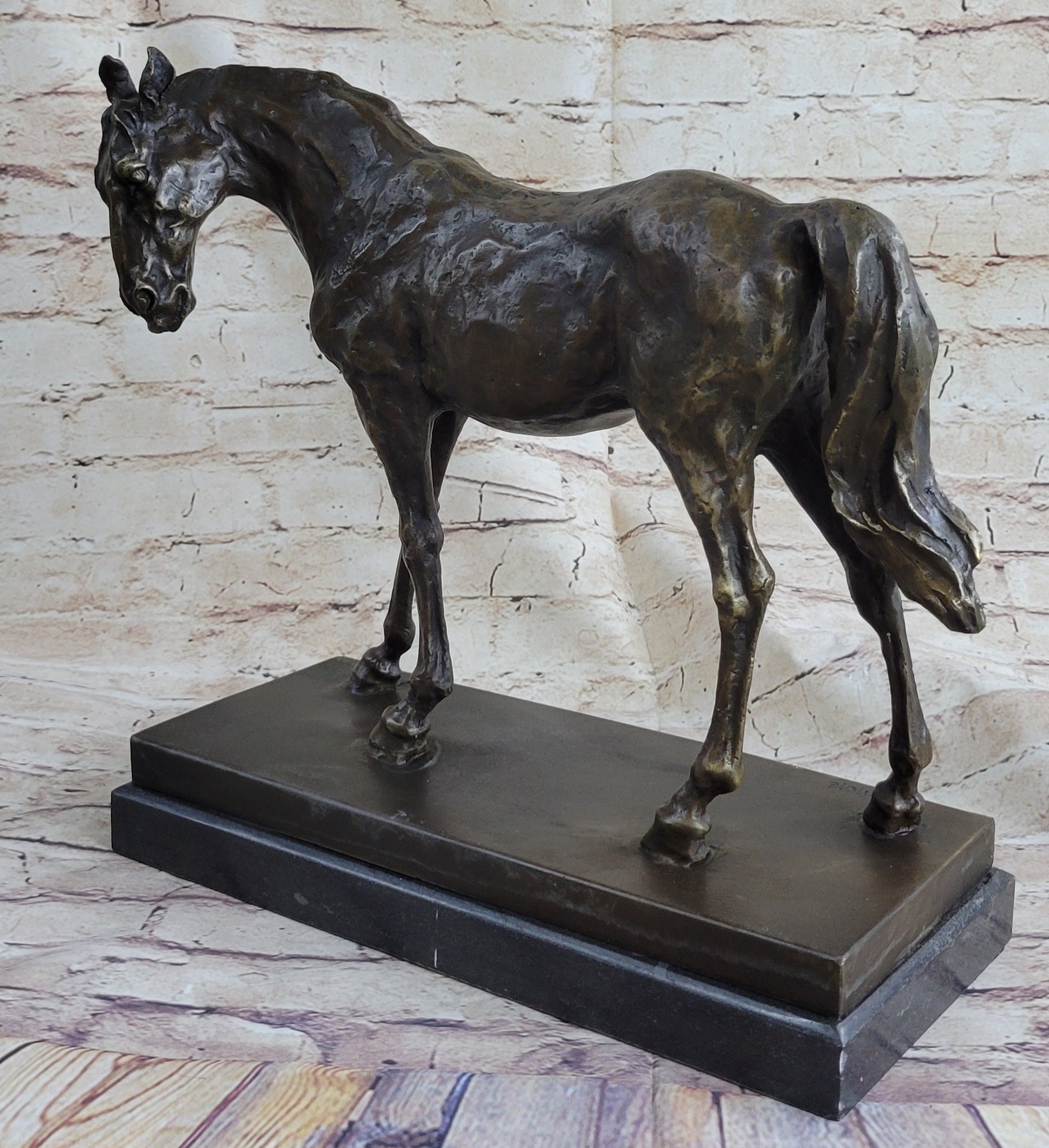 Large Arabian Horse Bronze Sculpture by P.J Mene