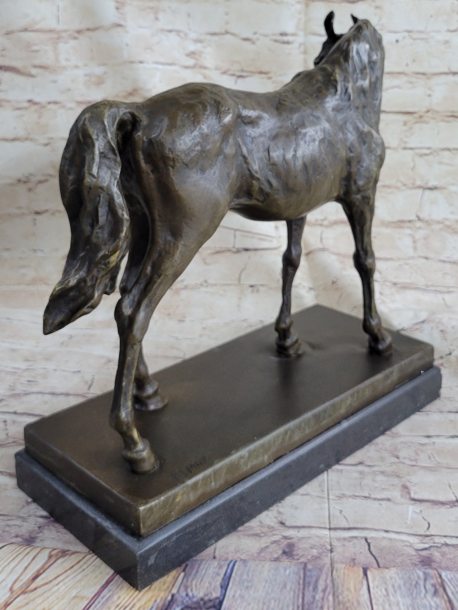 Large Arabian Horse Bronze Sculpture by P.J Mene