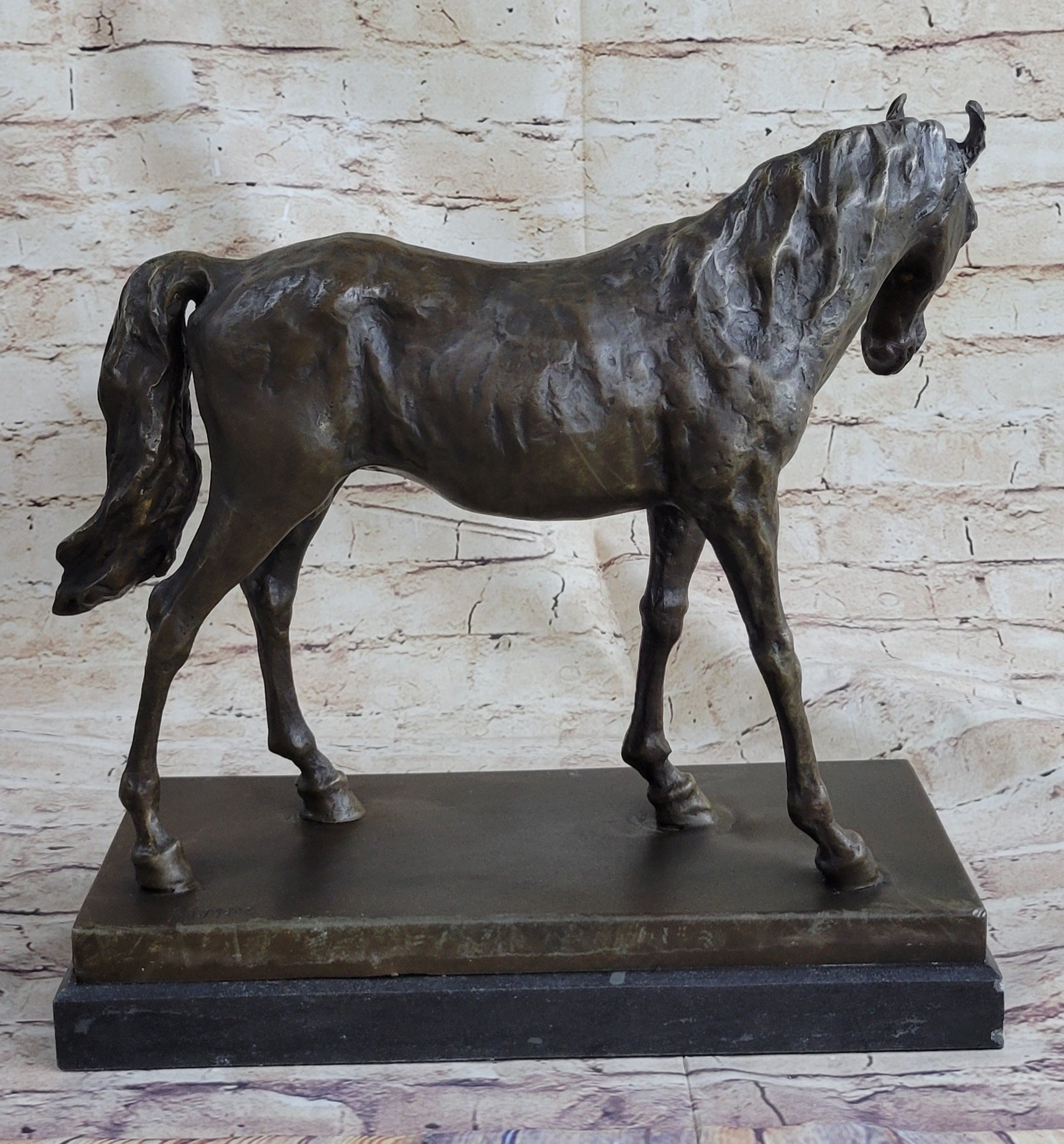 Large Arabian Horse Bronze Sculpture by P.J Mene