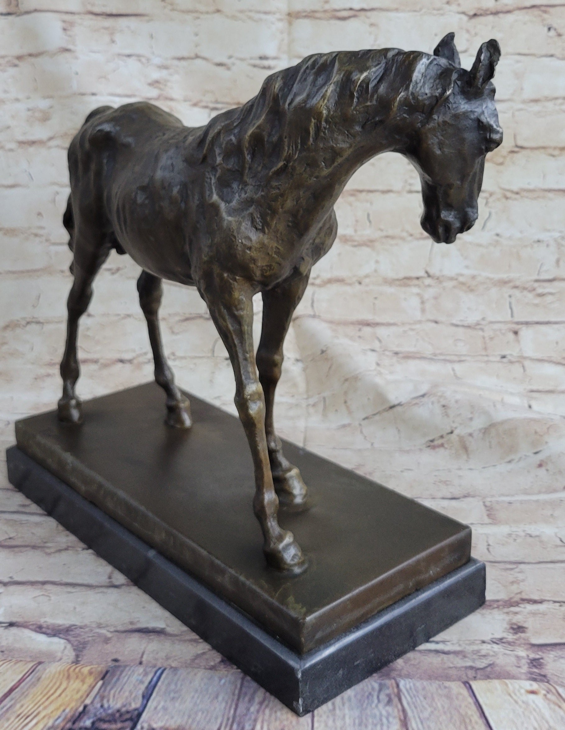 Large Arabian Horse Bronze Sculpture by P.J Mene