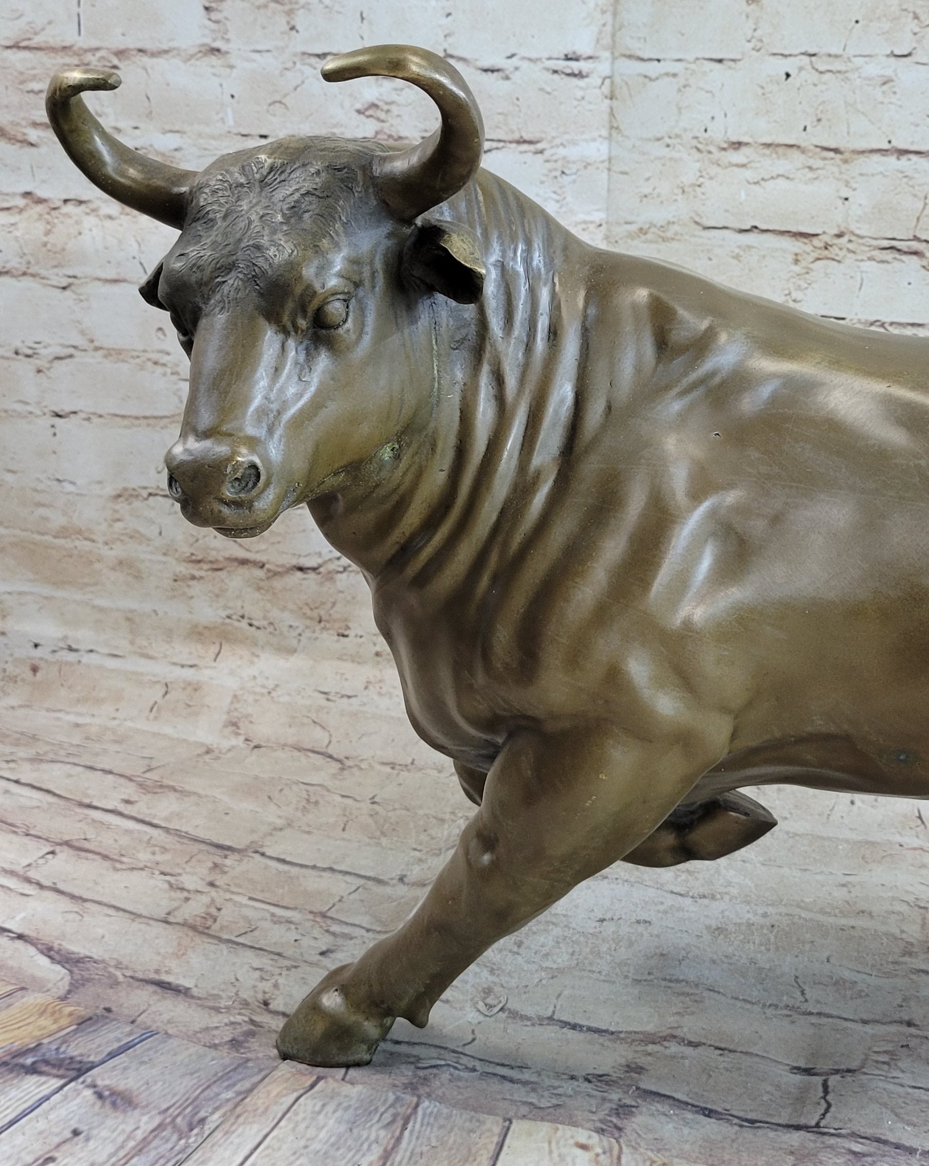 Trotting Bull Bronze Sculpture 16" x 22"