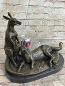 Kangaroo Wallaby Mother Joey Bronze Marble Australian Art