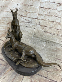 Kangaroo Wallaby Mother Joey Bronze Marble Australian Art