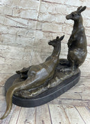 Kangaroo Wallaby Mother Joey Bronze Marble Australian Art