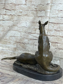 Kangaroo Wallaby Mother Joey Bronze Marble Australian Art