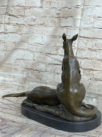 Kangaroo Wallaby Mother Joey Bronze Marble Australian Art