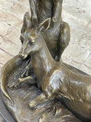 Kangaroo Wallaby Mother Joey Bronze Marble Australian Art