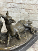 Kangaroo Wallaby Mother Joey Bronze Marble Australian Art
