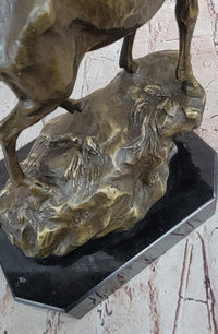 Chalet Lodge Art Elk Stag Buck Deer Hunter Bronze Marble Base