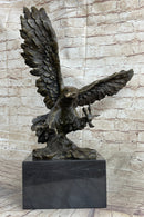 Eagle Landing with Outstretched Talons Bronze Sculpture