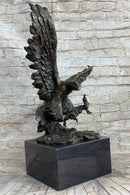 Eagle Landing with Outstretched Talons Bronze Sculpture