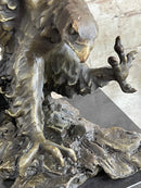 Eagle Landing with Outstretched Talons Bronze Sculpture