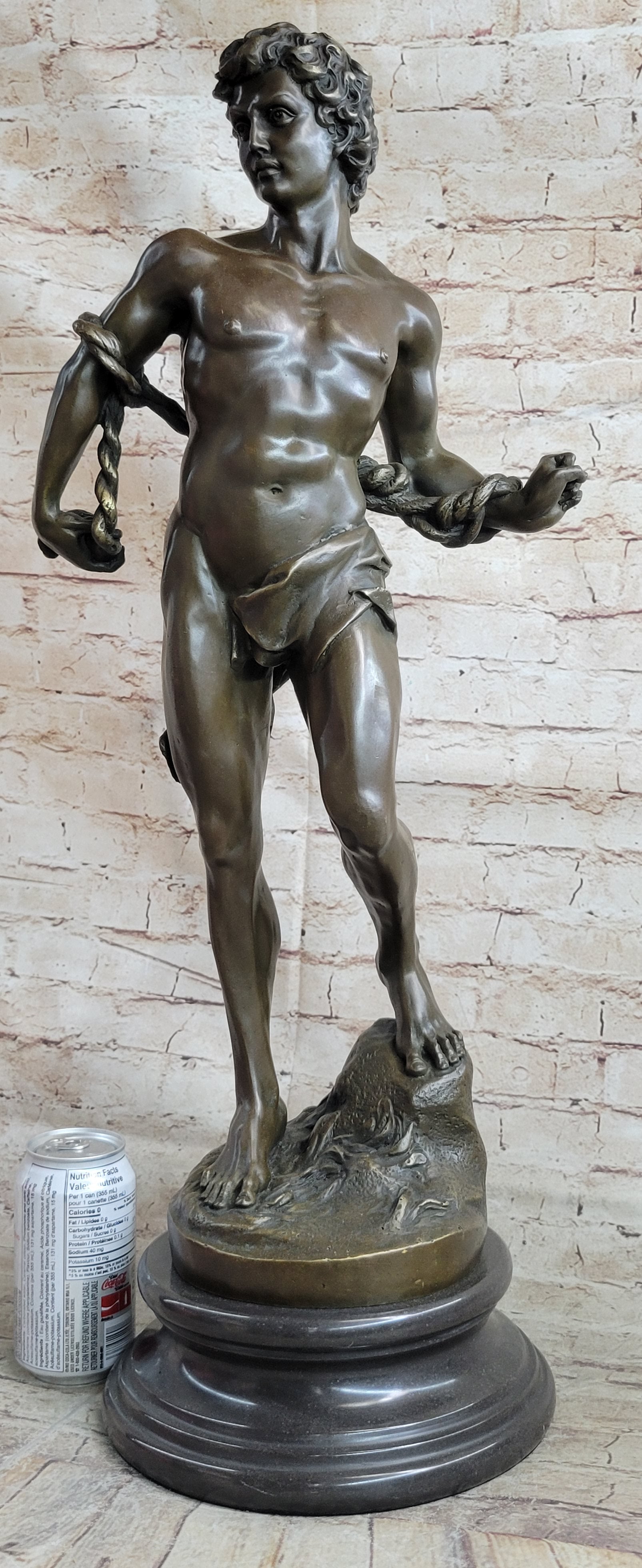 NUDE MUSCULAR MAN BRONZE SCULPTURE STATUE FIGURINE DECOR HOT CAST FIGURINE FIGURE