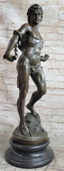 NUDE MUSCULAR MAN BRONZE SCULPTURE STATUE FIGURINE DECOR HOT CAST FIGURINE FIGURE