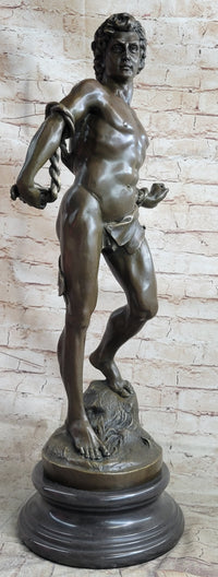 NUDE MUSCULAR MAN BRONZE SCULPTURE STATUE FIGURINE DECOR HOT CAST FIGURINE FIGURE