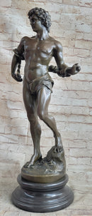 NUDE MUSCULAR MAN BRONZE SCULPTURE STATUE FIGURINE DECOR HOT CAST FIGURINE FIGURE