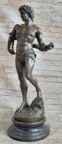 NUDE MUSCULAR MAN BRONZE SCULPTURE STATUE FIGURINE DECOR HOT CAST FIGURINE FIGURE