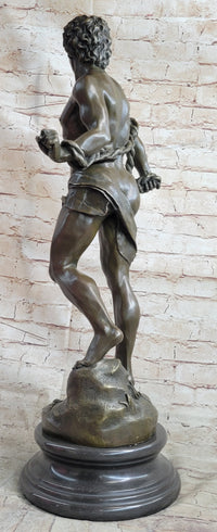 NUDE MUSCULAR MAN BRONZE SCULPTURE STATUE FIGURINE DECOR HOT CAST FIGURINE FIGURE