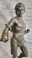 NUDE MUSCULAR MAN BRONZE SCULPTURE STATUE FIGURINE DECOR HOT CAST FIGURINE FIGURE