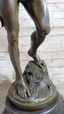 NUDE MUSCULAR MAN BRONZE SCULPTURE STATUE FIGURINE DECOR HOT CAST FIGURINE FIGURE