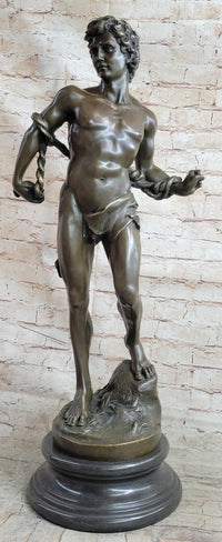 NUDE MUSCULAR MAN BRONZE SCULPTURE STATUE FIGURINE DECOR HOT CAST FIGURINE FIGURE