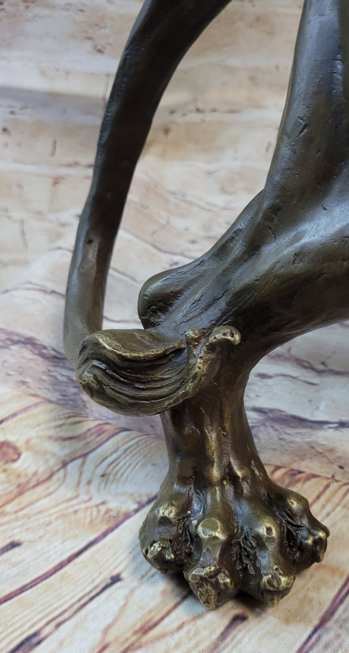 Roaring Guardian Lion Bronze Metal Sculpture Signed Art