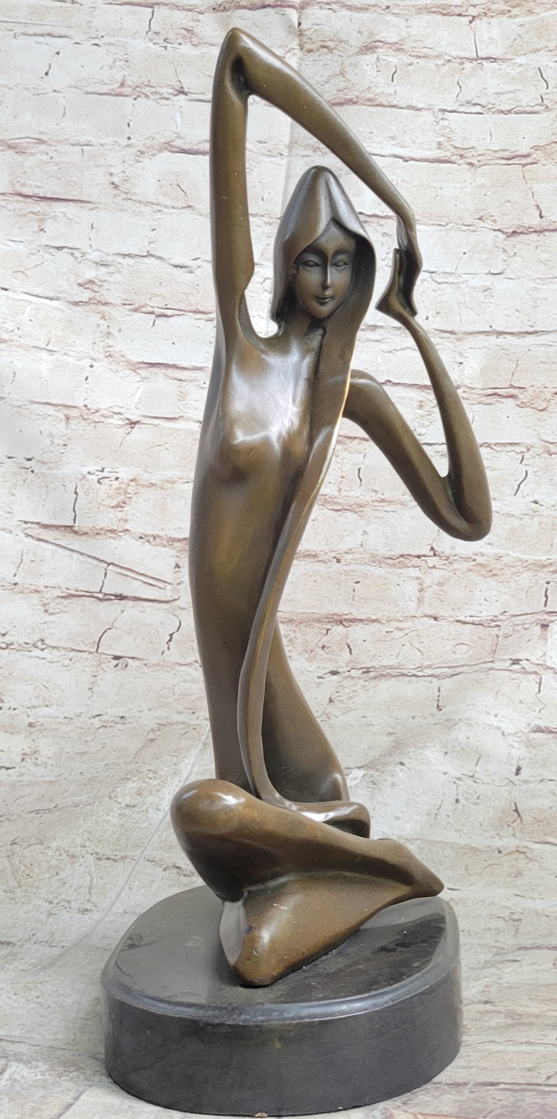 Large Abstract Aldo Vitaleh Italian Artisan Nude Female Bronze Figure Sculpture