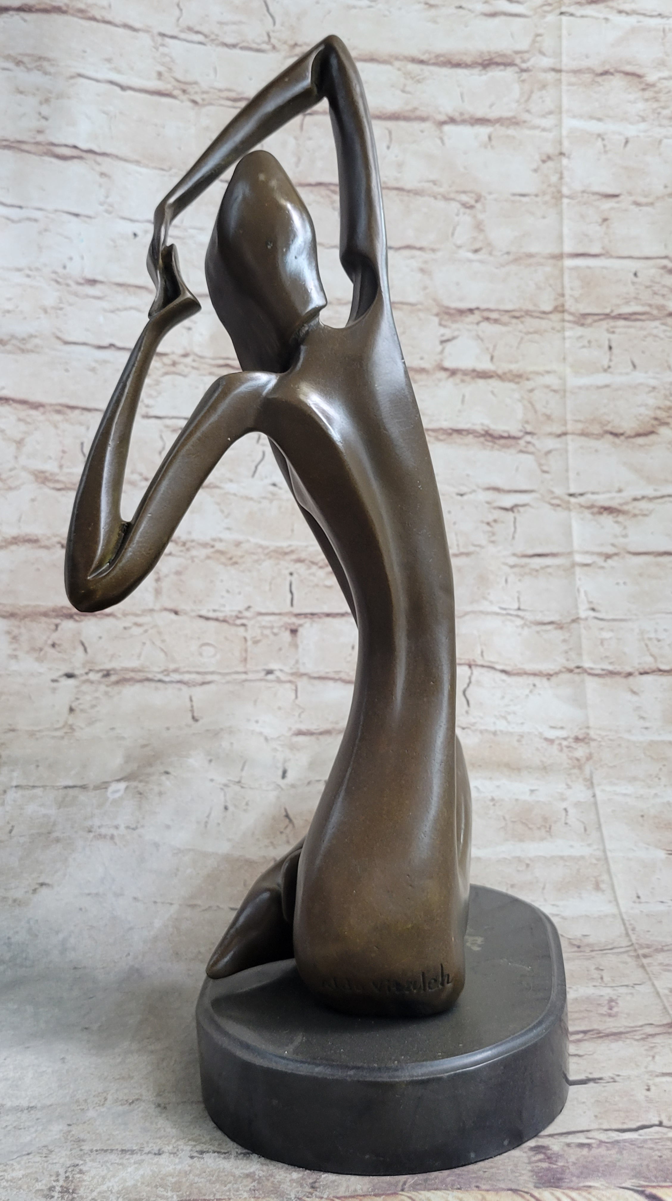 Large Abstract Aldo Vitaleh Italian Artisan Nude Female Bronze Figure Sculpture