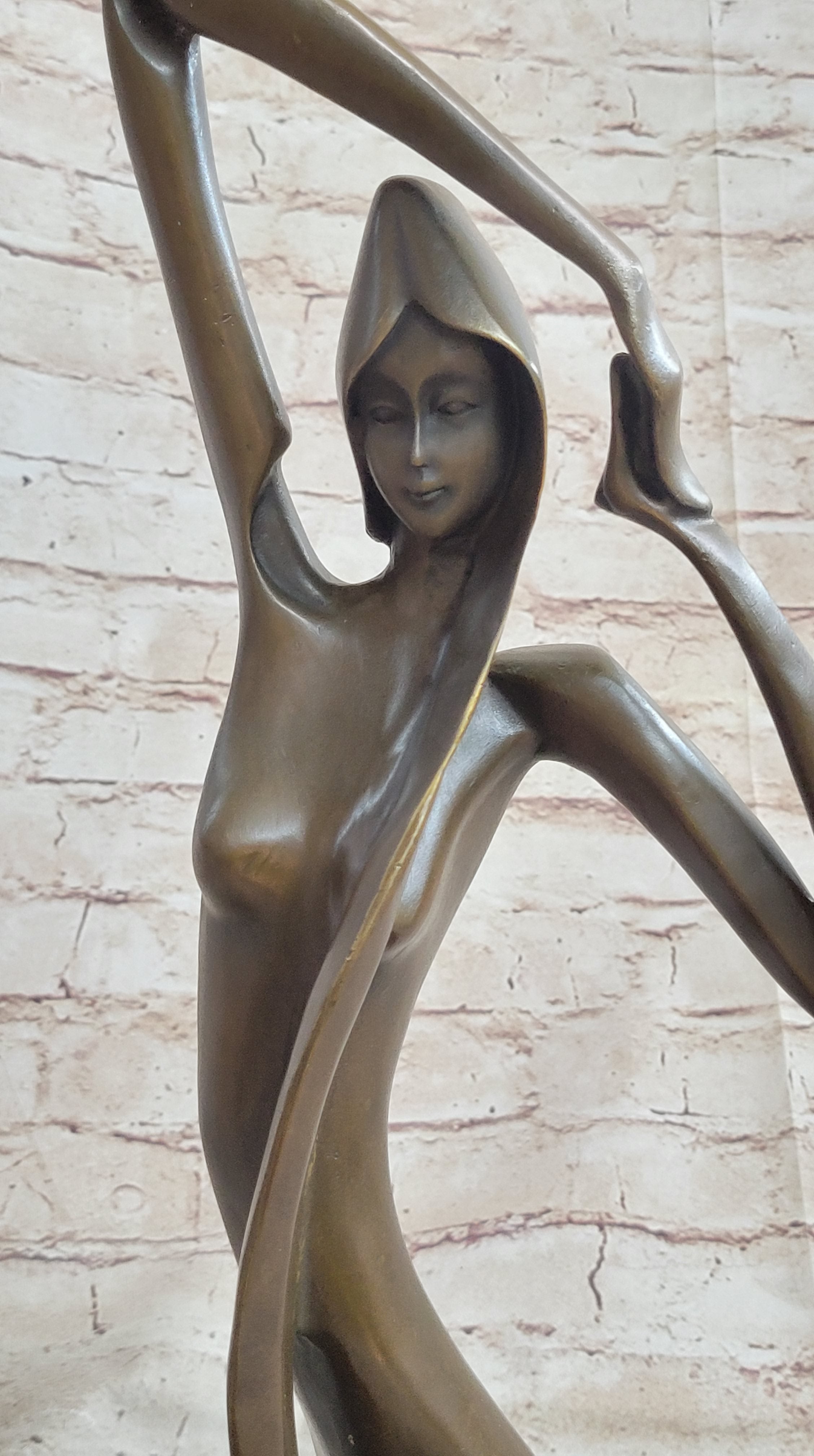 Large Abstract Aldo Vitaleh Italian Artisan Nude Female Bronze Figure Sculpture