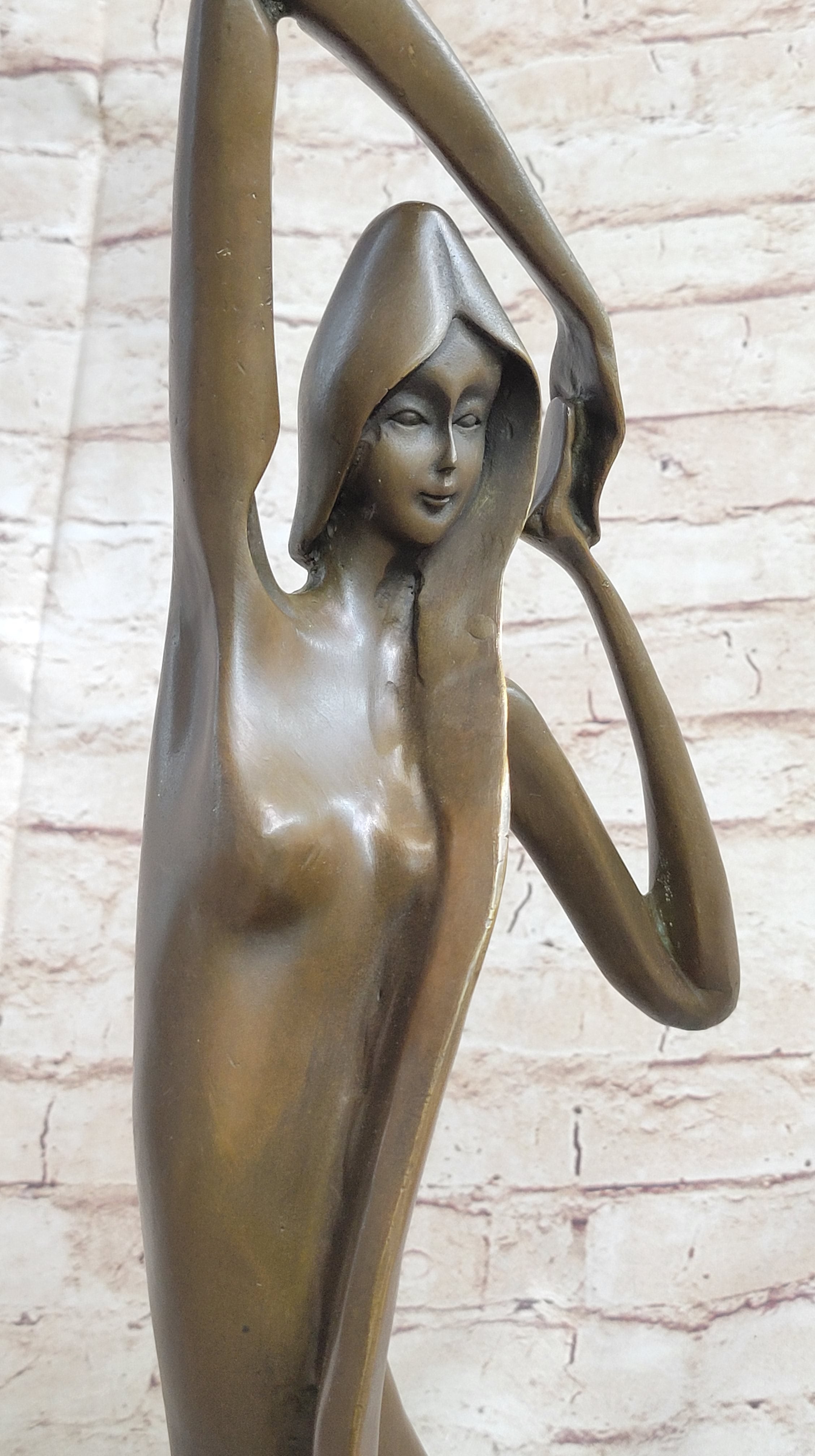 Large Abstract Aldo Vitaleh Italian Artisan Nude Female Bronze Figure Sculpture