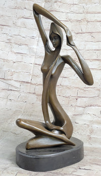 Large Abstract Aldo Vitaleh Italian Artisan Nude Female Bronze Figure Sculpture