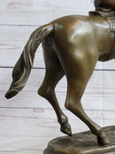 Signed Bronze Horse and Jockey Polo Academy Racing Sculpture