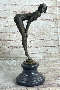 Signed Chiparus Alluring Woman in Seductive Pose Bronze