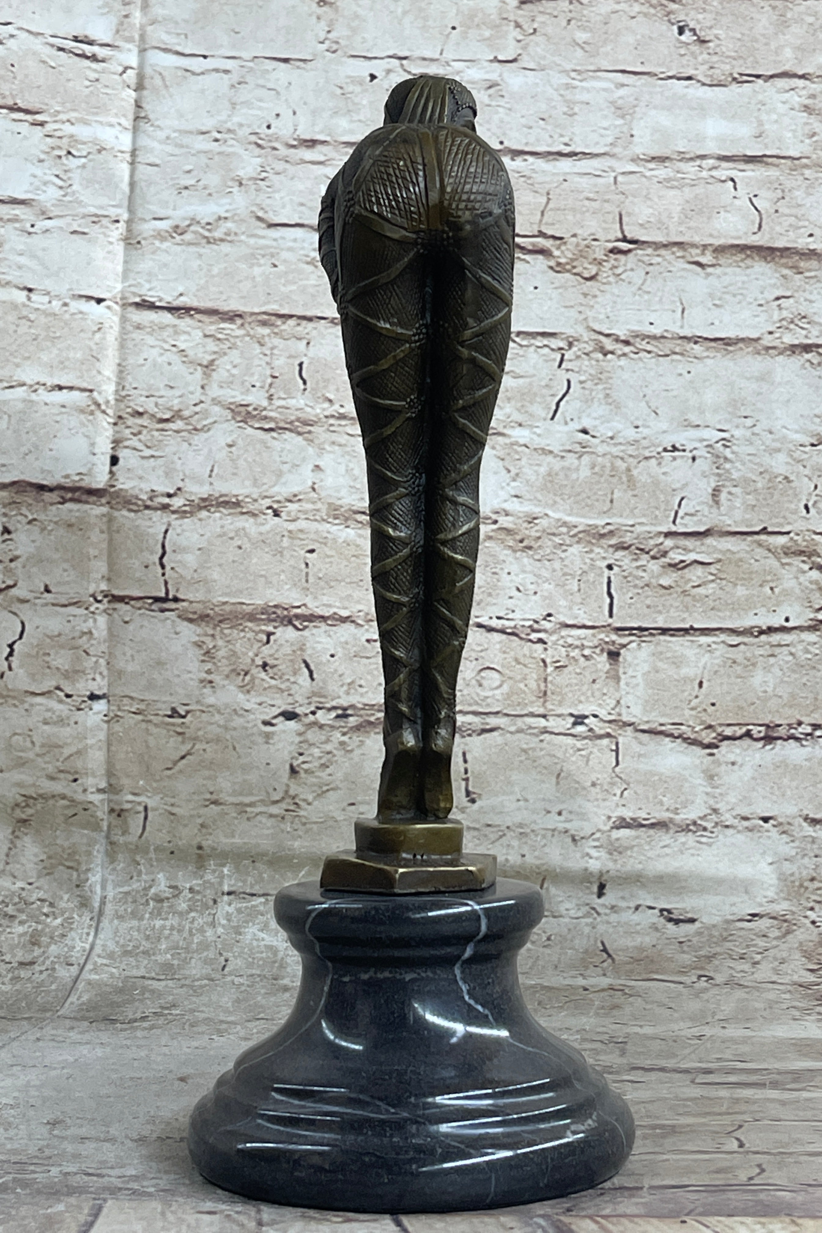 Signed Chiparus Alluring Woman in Seductive Pose Bronze