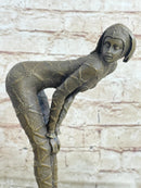 Signed Chiparus Alluring Woman in Seductive Pose Bronze