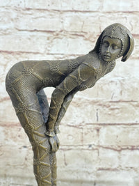 Signed Chiparus Alluring Woman in Seductive Pose Bronze