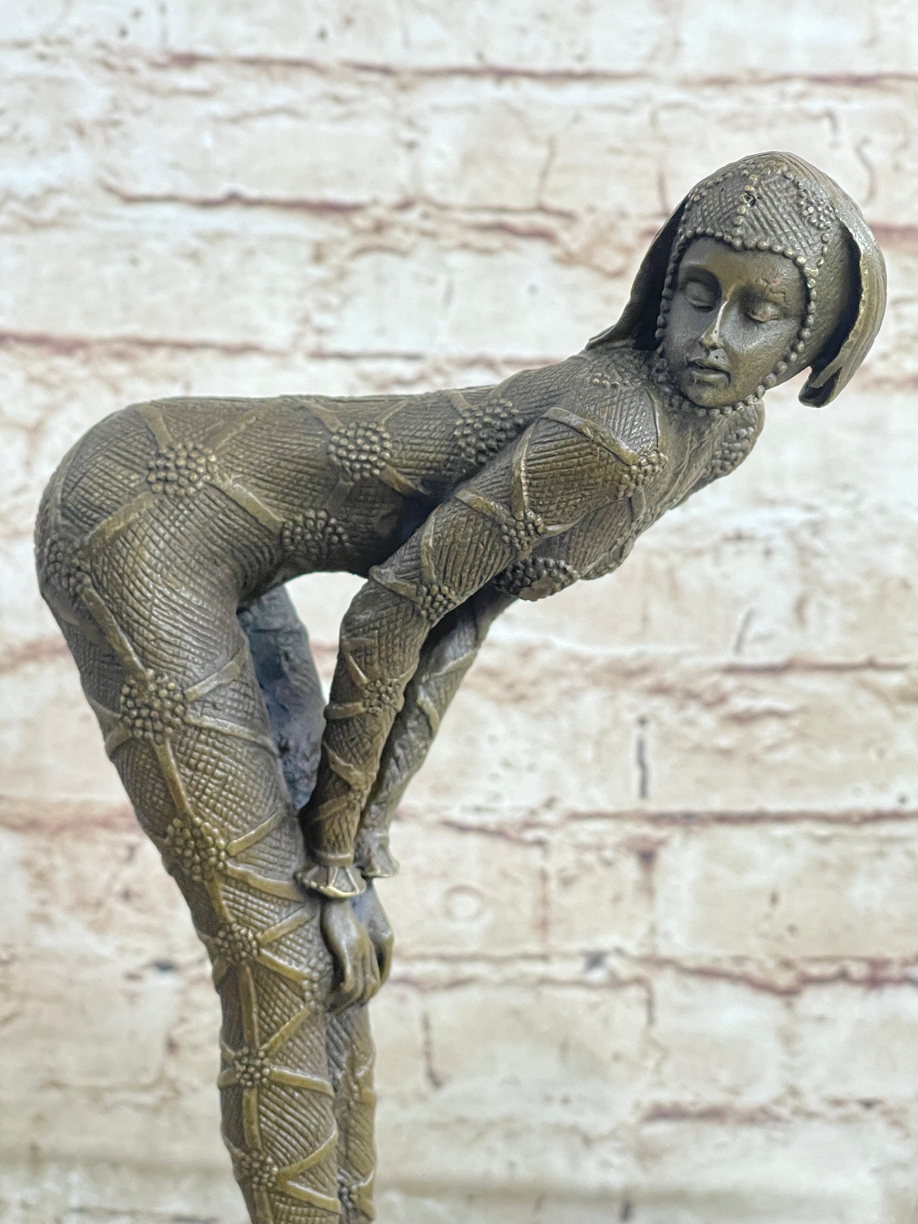 Signed Chiparus Alluring Woman in Seductive Pose Bronze