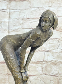 Signed Chiparus Alluring Woman in Seductive Pose Bronze