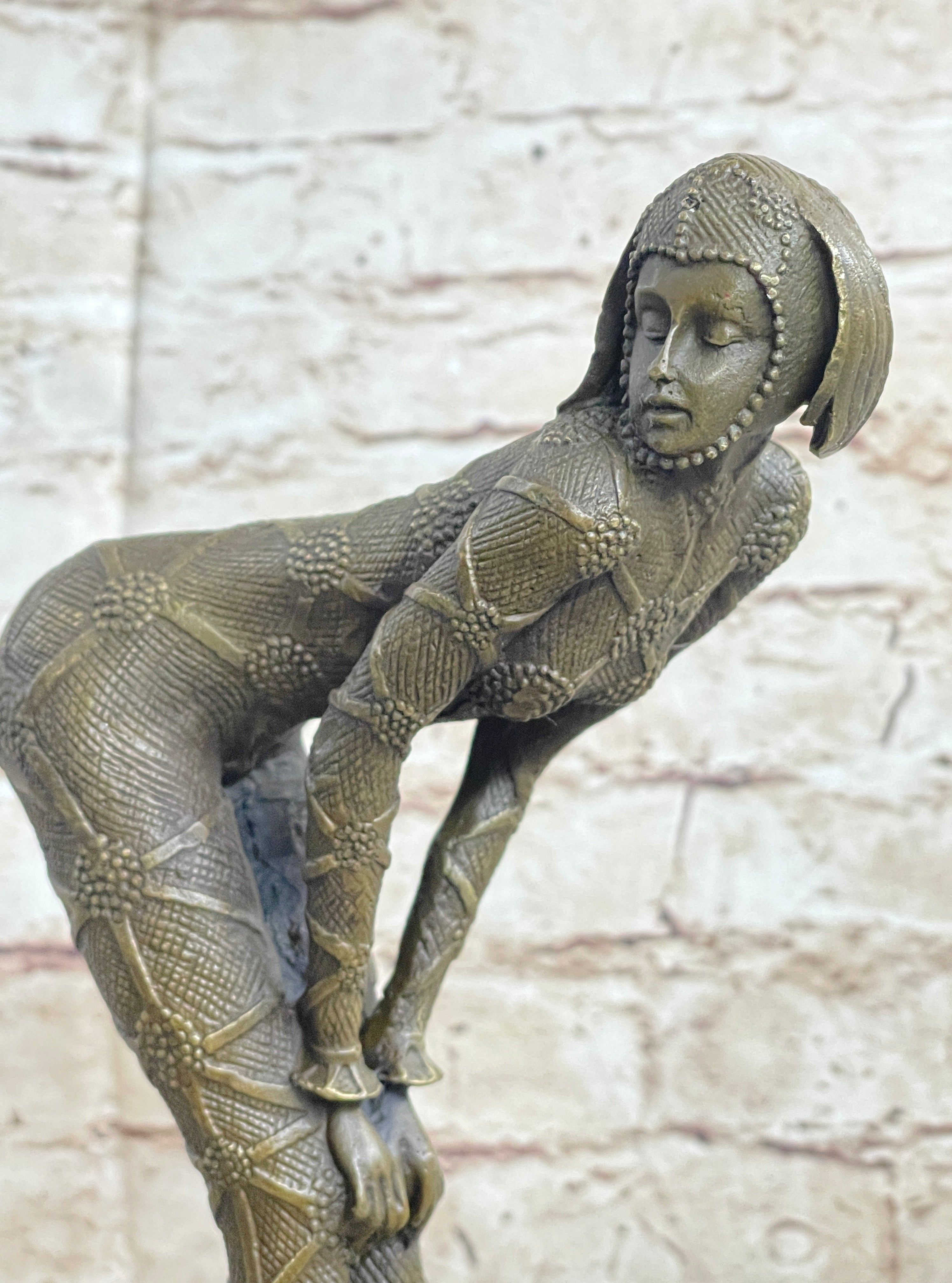 Signed Chiparus Alluring Woman in Seductive Pose Bronze