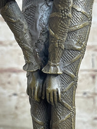 Signed Chiparus Alluring Woman in Seductive Pose Bronze