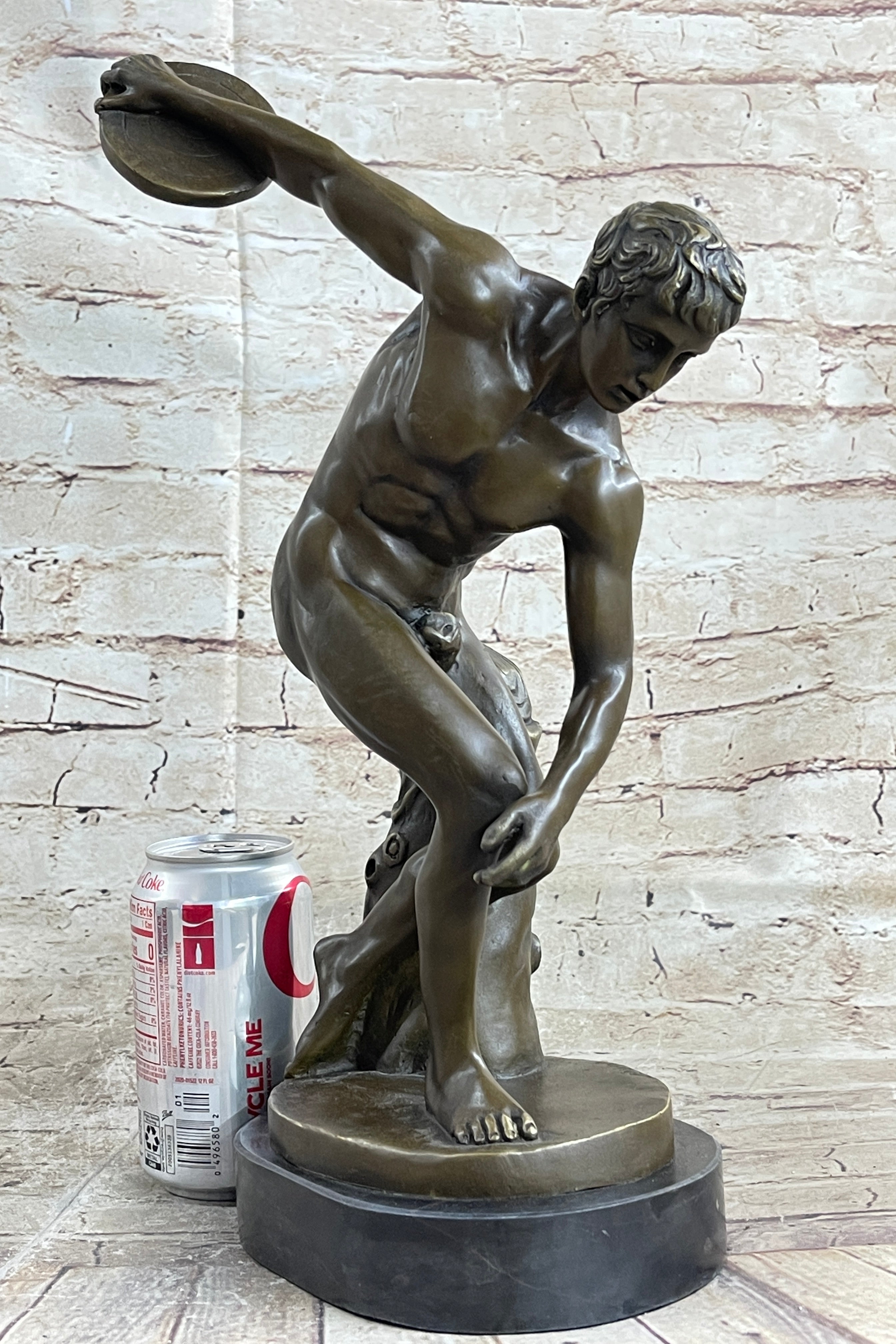 Discobolos of Myron Discus Thrower Bronze Sculpture Replica