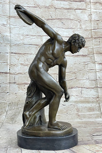 Discobolos of Myron Discus Thrower Bronze Sculpture Replica