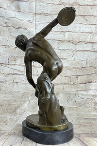 Discobolos of Myron Discus Thrower Bronze Sculpture Replica