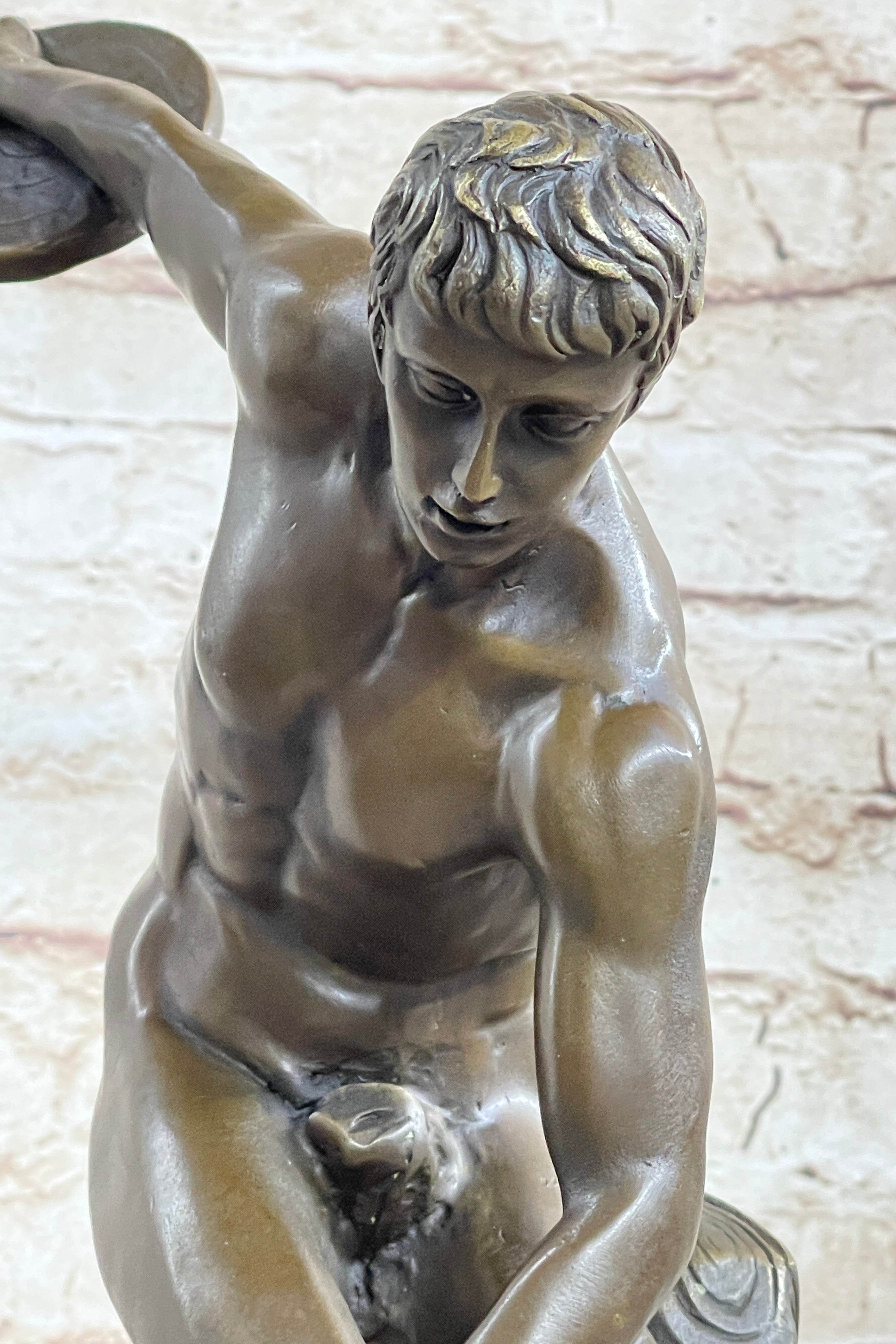 Discobolos of Myron Discus Thrower Bronze Sculpture Replica